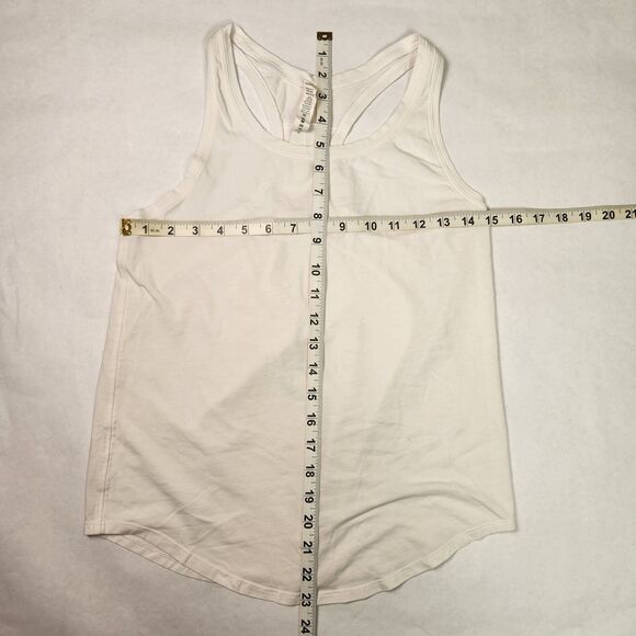 LULULEMON Bright White Lightweight Cotton Racerback Layering Loose Top Sz 4 - Picture 4 of 6